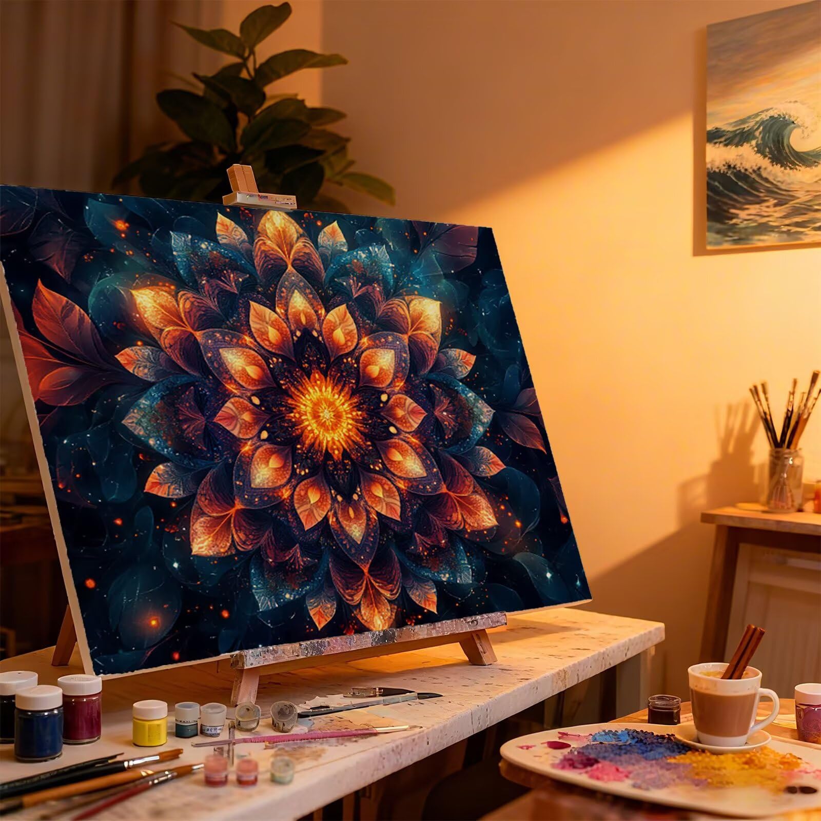 Sogno Dipingere con i Numeri Adulti Mandala Dipingere con i Numeri Regalo Bambina 7 Anni, Hobby Creativi Adulti Painting by Numbers Kit Pittura Bambini, Decora Casa 90x120cm Senza Cornice H - 743