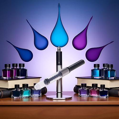 Miniatura 4 de Convertidor universal de tinta para pluma estilográfica, relleno de pistón de empuje estándar, absorbedor de tinta y suministros de escritura y