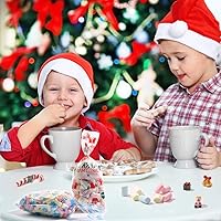 Vista 2 de XIMISHOP 120 bolsas de celofán de Navidad, bolsa de celofán transparente de Navidad con 150 lazos giratorios para recuerdos de fiesta de Navidad