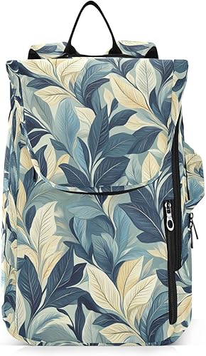 Sport Tennis Badminton Bag Lightweight Retro Leaves Pattern Feather-shaped 2 Rackets Padded Tennis Bag Gym Bag for Tennis, Badminton, Pickleball