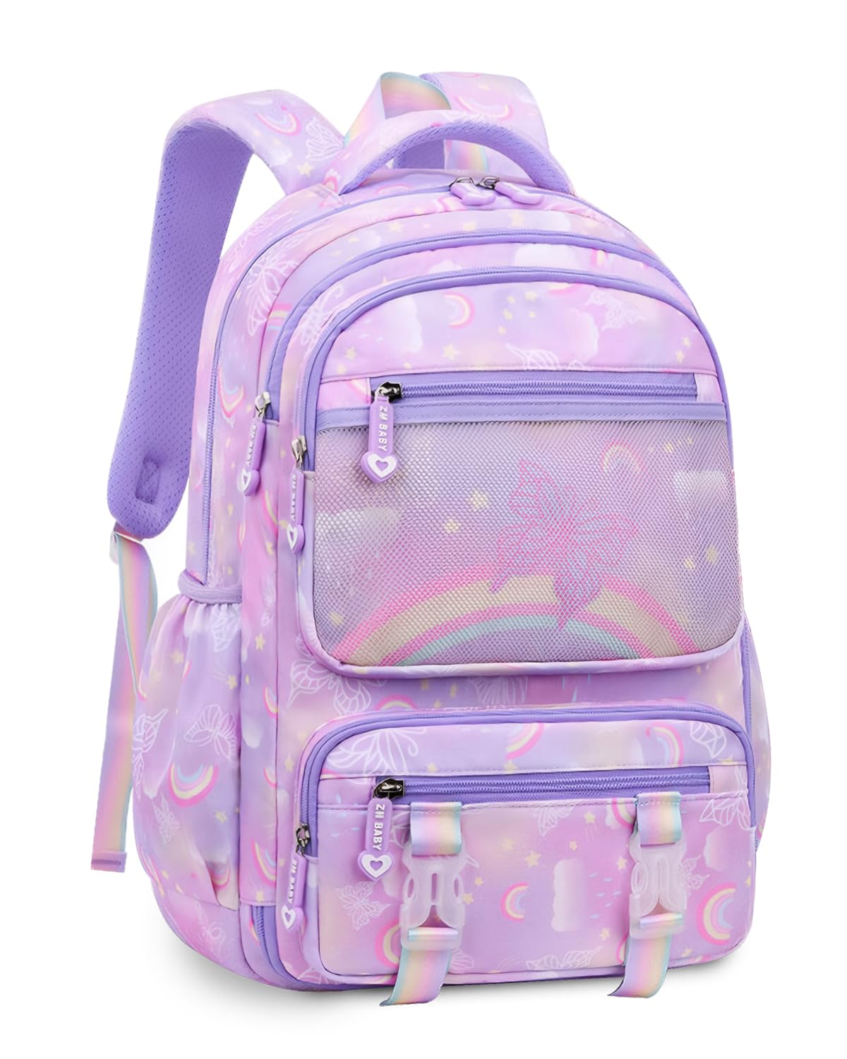 IvyH Mochila Escolar Niña Mochila Colegio Niños 6 8 10 años Mochila Primario Impermeable Ligera y de Gran Capacidad Mochila de Viaje Casual para la Escuela, los Viajes o el Uso Diario，Morado