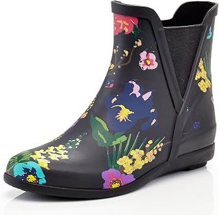 Henry Ferrera Women's Ankle Rain Boots with Elastic Design