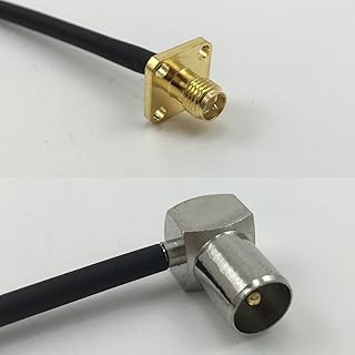 3 feet RG188 RP-SMA Female Flange to DVB Pal Male Angle Pigtail Jumper RF coaxial cable 50ohm Quick USA Shipping