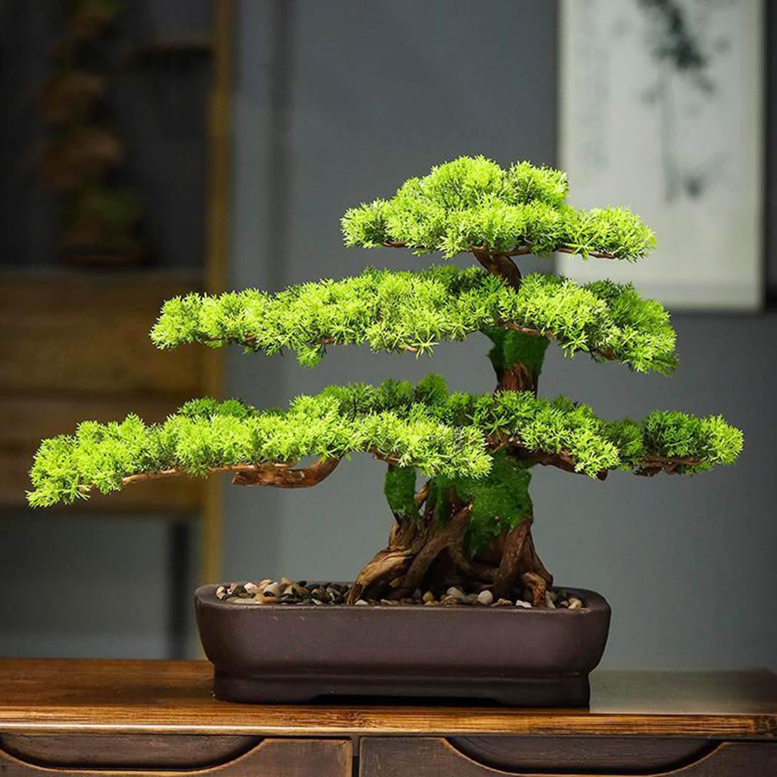 Piante artificiali da interno con vaso, piante finte per esterni, portico anteriore, bonsai artificiali che sembrano reali, decorazione per la casa per ingresso, ufficio, soggiorno