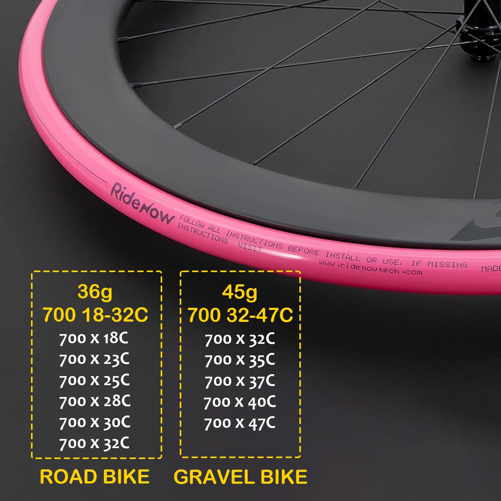 Amazon | Ridenow TPUインナーチューブ 超軽量 700 x 18-32c/32-47c 2