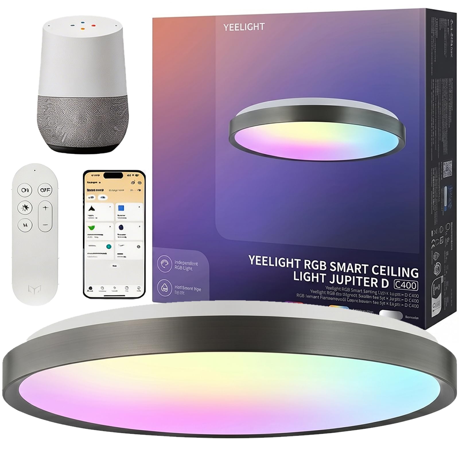 Yeelight Smart Deckenleuchte, RGB Deckenleuchten LED Deckenlampe Close-to-Ceiling Lights
