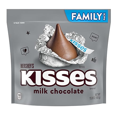 Miniatura 3 de HERSHEY'S KISSES - Paquete familiar de dulces de chocolate con leche, 15.9 onzas