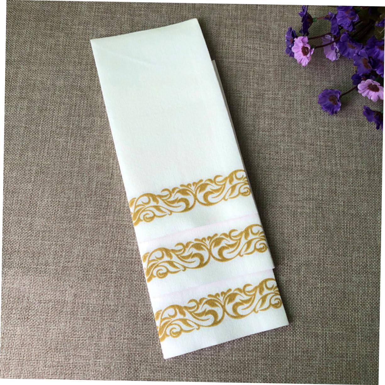 40x30cm Goldbedruckte Papierservietten, 50 Stück, 6-fach