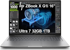 HP ZBook X G1i Laptop with NVIDIA RTX PRO 1000, 16" WUXGA Display, 32GB RAM, 1TB SSD