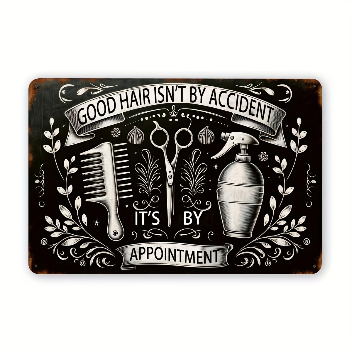 Kwqdozf As Pic Vintage Good Hair Isn't By Accident Aluminium Metal Tin Sign Tin Poster Wal