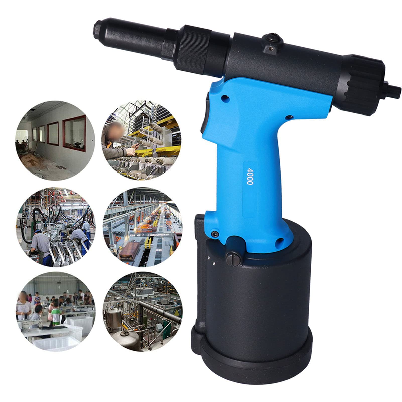 Cocoarm Pneumatyczny Pistolet do Nitowania Nitownica Pneumatyczna ze Stali Stopowej 3,2 do 4,8 Mm Siła Uciągu 9230N Złącze Obrotowe o Skoku 18 Mm Produkcji Dekoracji Naprawy Samochodów