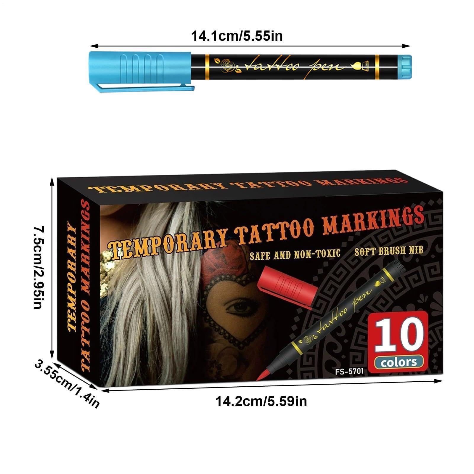 Temporäre Hautmarker – 10 Farben Make-up-Stifte für Gesichtsbemalung & Körperkunst