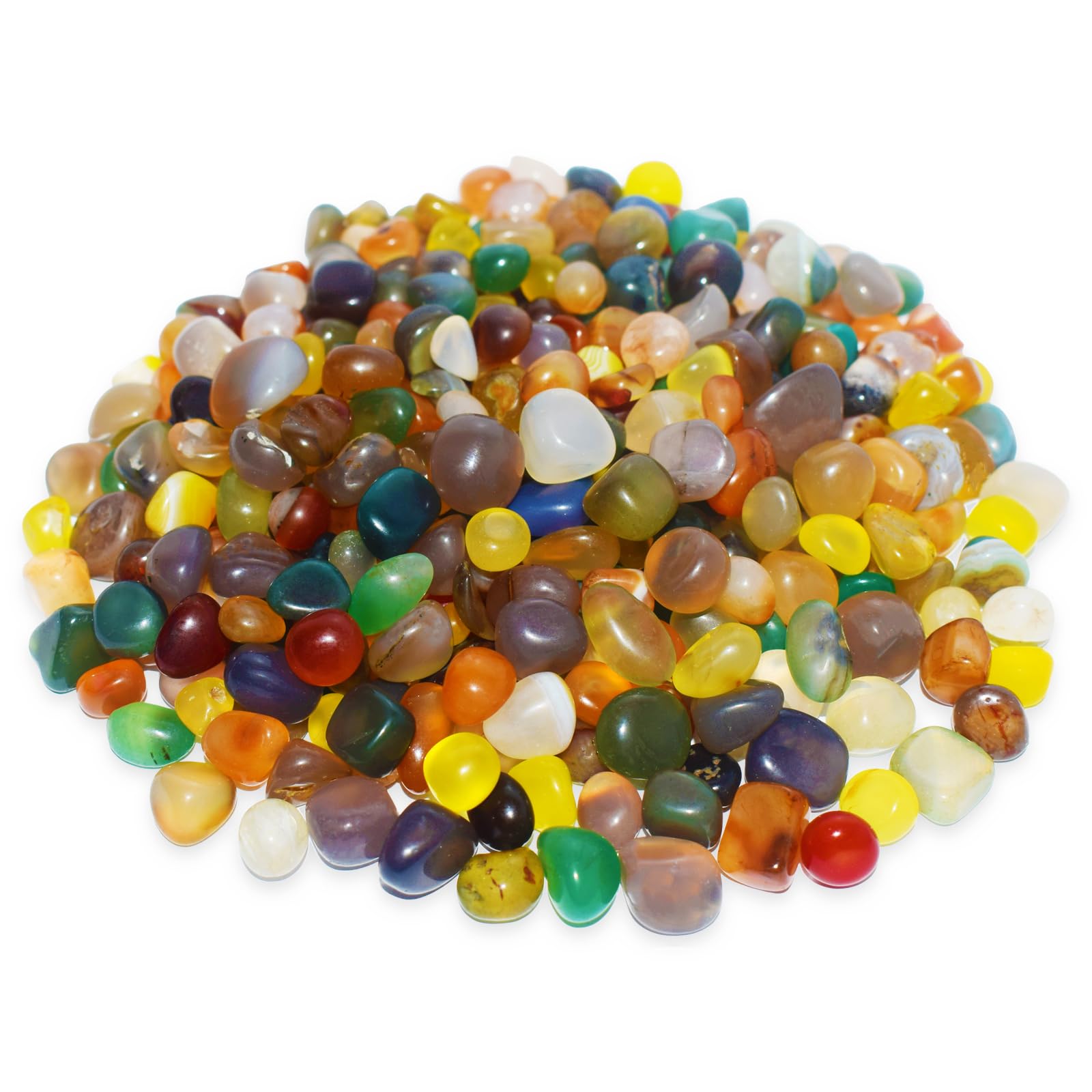 1Lb Pebbles for Indoor Plants, Vase, Succulent, Bamboo, 1/3" Plant Rocks for Pots Indoor, Small Decorative Colorful Agate Stone for Home Decor, Highly Polished