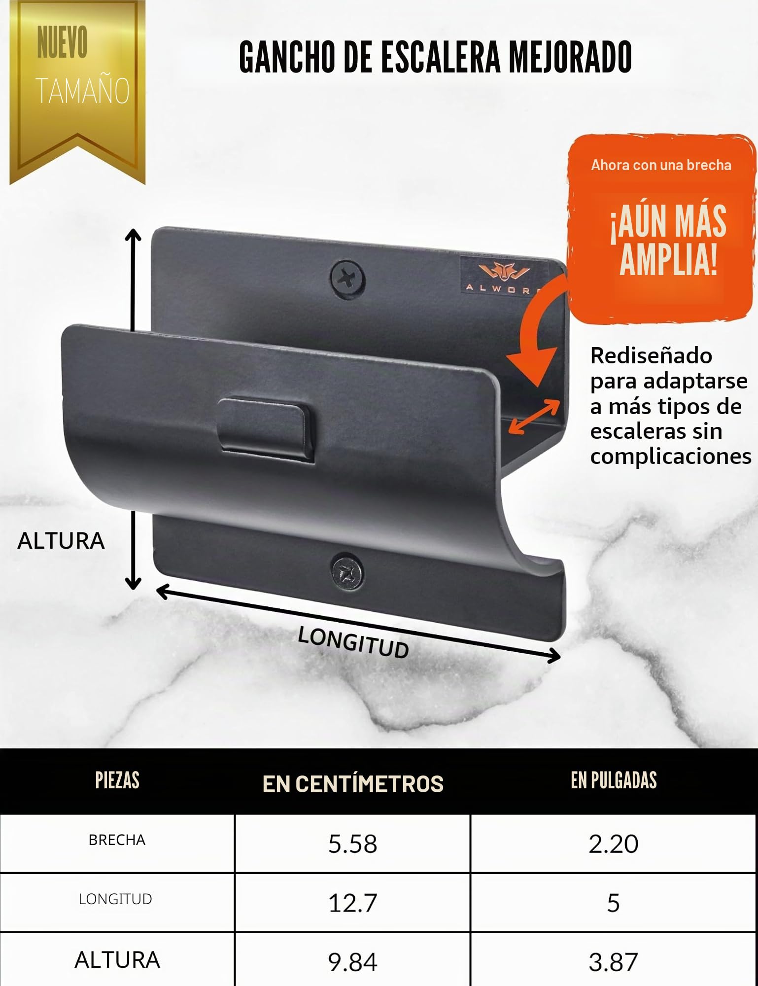 Gancho Pared para Escalera - Soporte Pared Multiuso para Garaje | Colgador Pared y Organizador de Herramientas