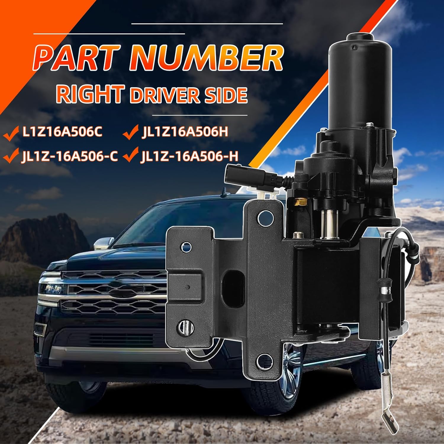 JL1Z16A506C, JL1Z16A506H Power Running Board Motor Assembly w/Bracket Fit for 2018-2024 Ford Expedition Lincoln Navigator,Right Passenger Side with 122.5 inch Wheelbase,JL1Z16A506C, JL1Z16A506H