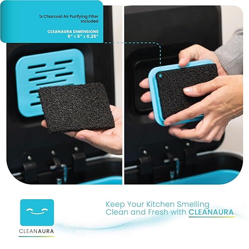 Miniatura 2 de Home Zone Living Bote de basura doble de 18.5 galones para reciclaje y basura con compartimento de control de olores CleanAura, capacidad total de