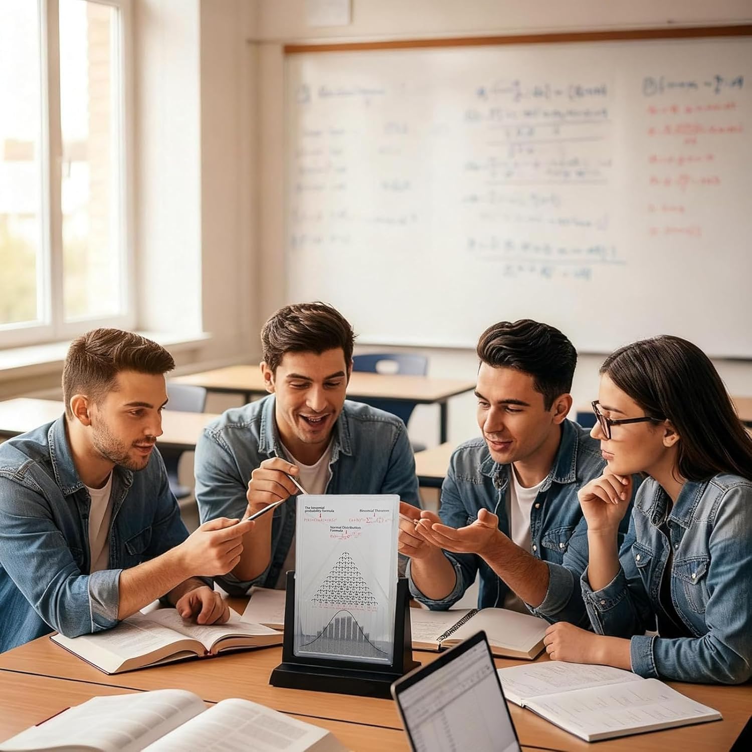 Statistical Teaching Tool - On Board Probability Demonstration Model with Bell Curve & Visual Random Distribution Display for Physics Education & Classroom Learning