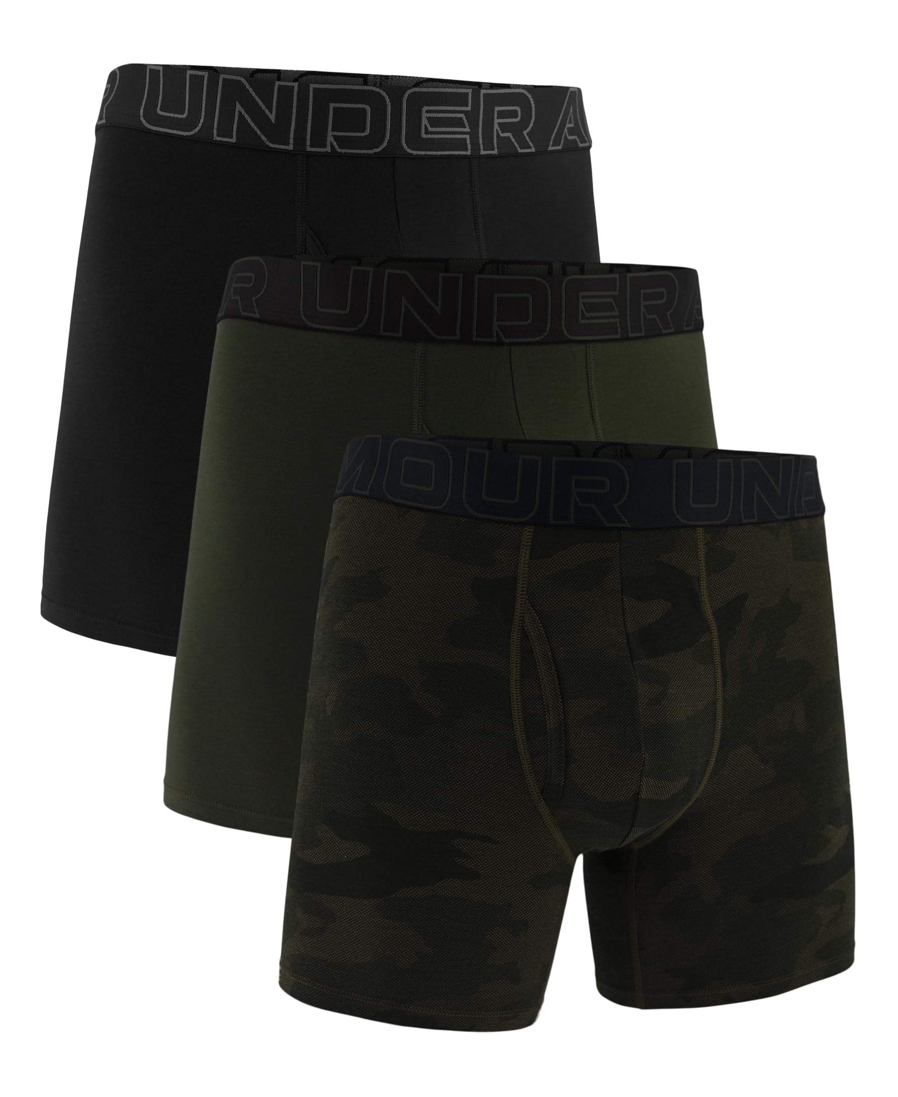 Under Armour Men's Performance Cotton Boxerjock Brief Underwear, 6" Inseam, All-Day Comfort & Ultra-Soft, 3-Pack