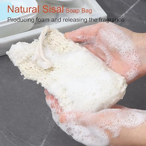 Miniatura 2 de Quatish Paquete de 1 soporte de jabón con bolsa ahorradora de jabón, contenedor de jabón de viaje con tapa, soporte portátil para jabón de barra,
