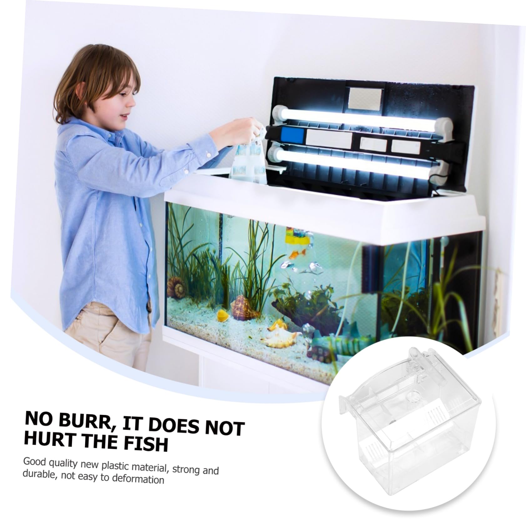 1 Pieza Caja de Aislamiento para Peces Incubadora Exterior para Acuarios Criadero de Guppys Diseño Suspendido Protección y Cría para Aislar Peces y Heridos