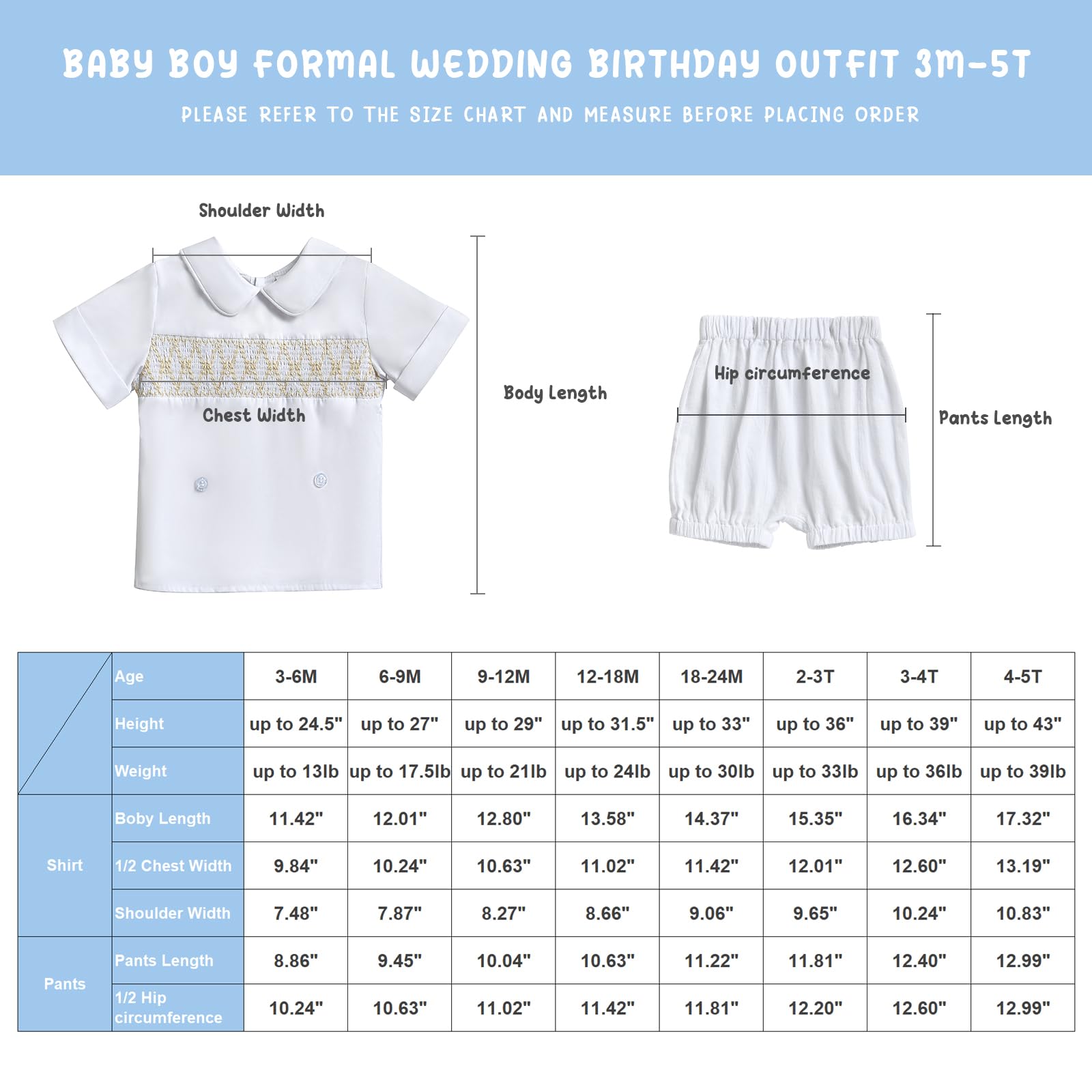 Booulfi Kleinkind Jungen Kleidung Baby Junge Sommer Outfits Kurze Sets Weißes Kleid Hemd Shorts Baby Jungen Bekleidungssets 3 Monate - 5T