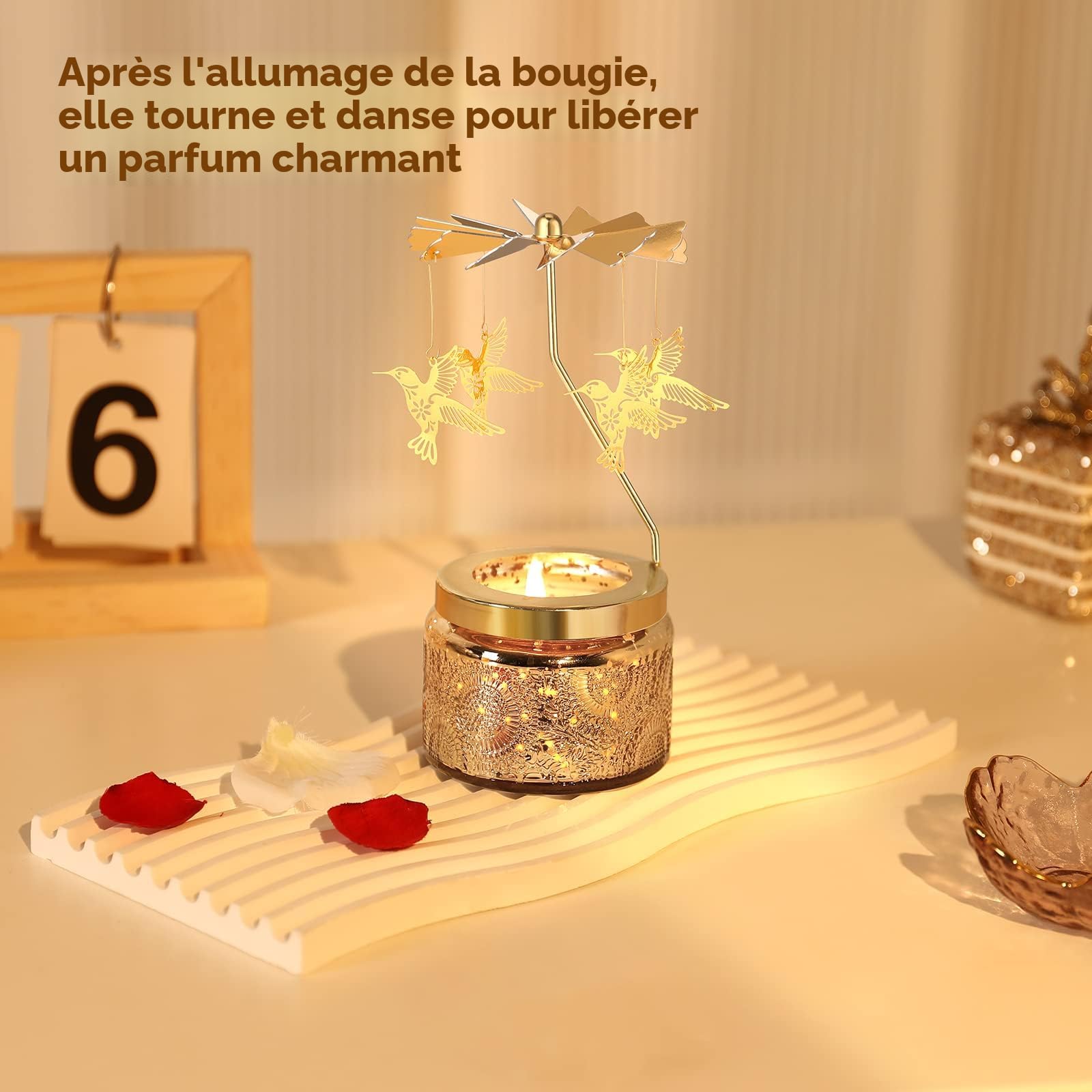 Bougie Parfumée Cadeau Femme – Cire De Soja, Brûlée 50h, Pot En Métal Avec Couvercle