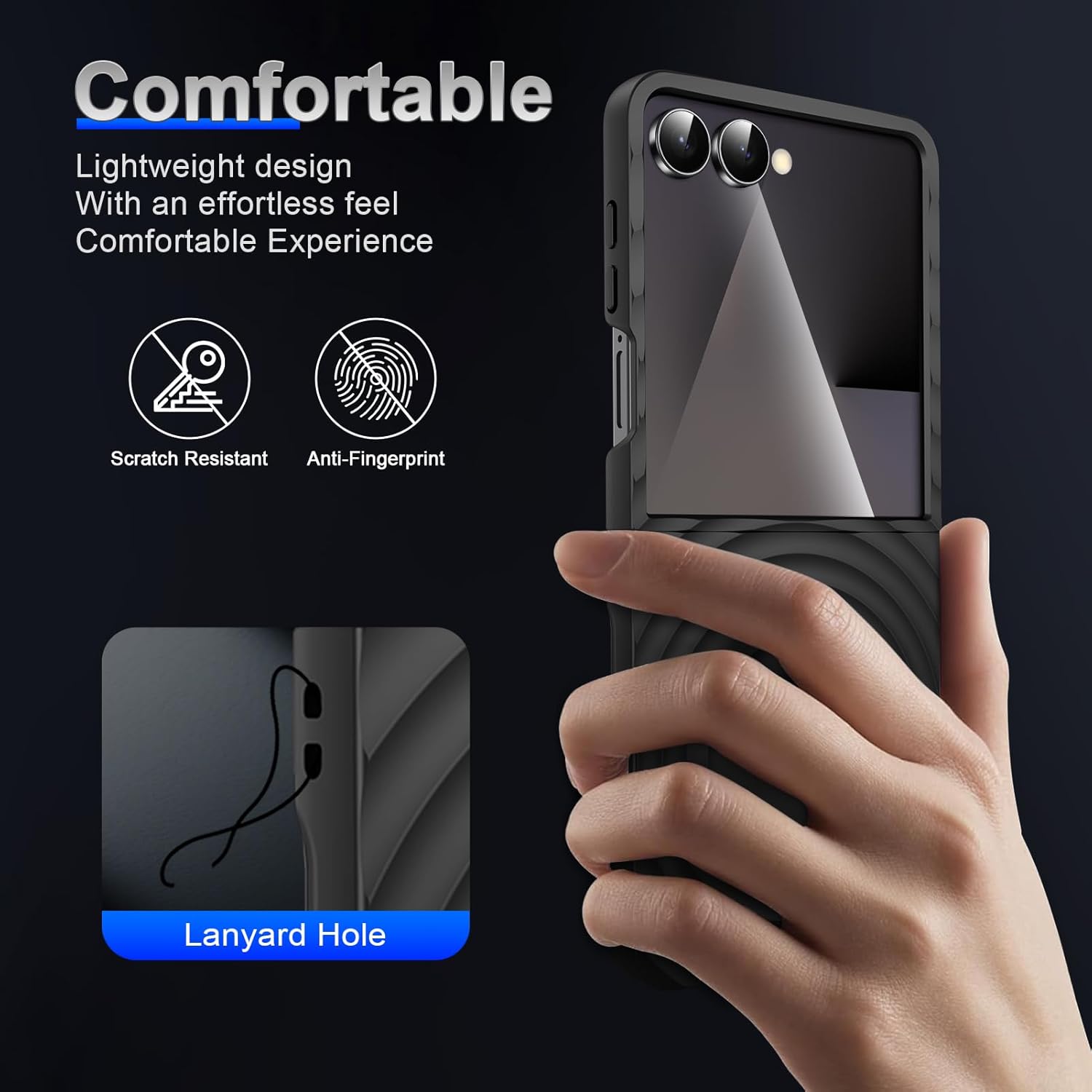 Magnetic for Galaxy Z Flip 7 Case,Lightweight,Slim Fit Drop Protection Rugged Shockproof Cover for Samsung Galaxy Z Flip 7, Hard PC Shockproof Protective Phone Black 29-Flip 7-01