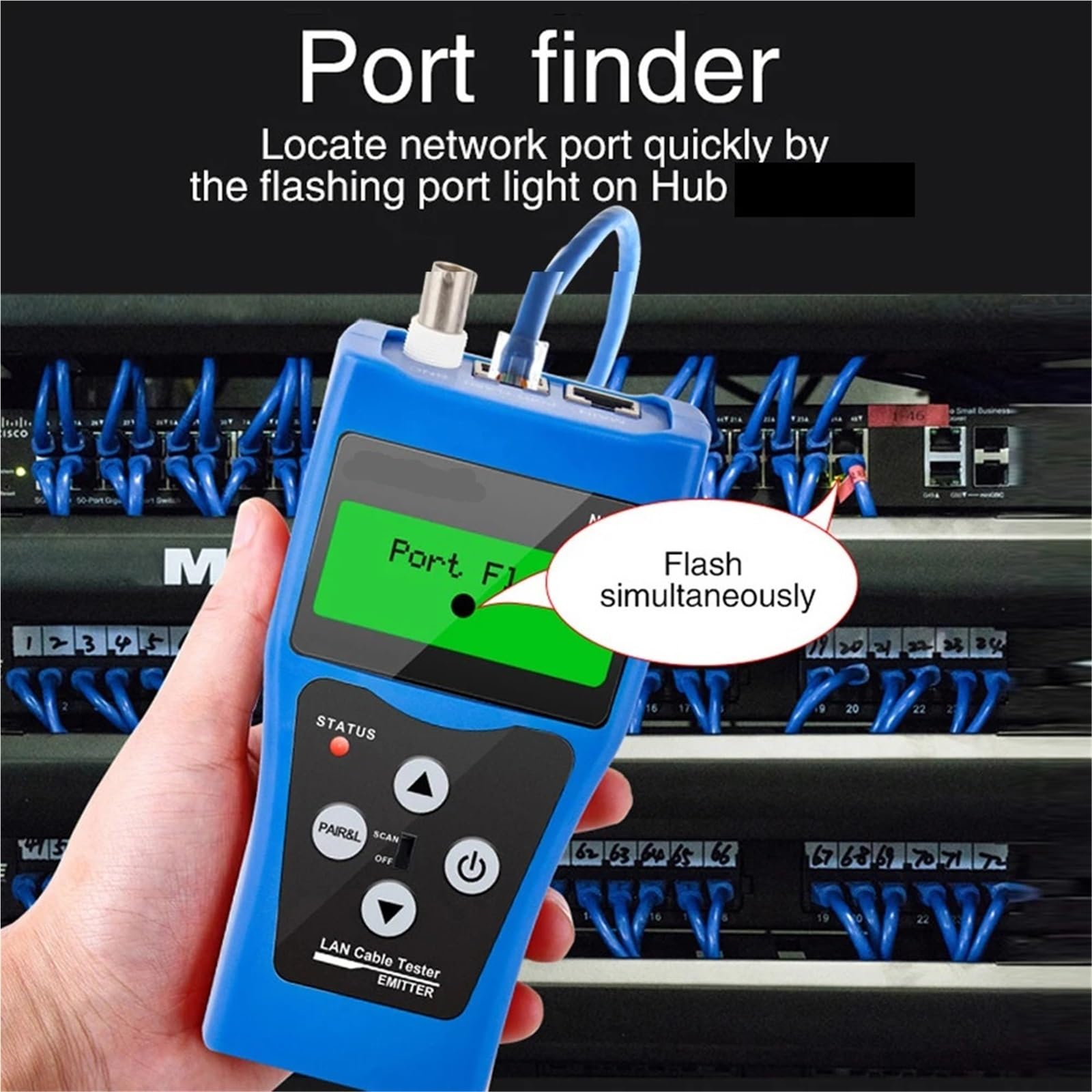 Tester per cavi di rete, Tester Per Cavi Di Rete, RJ45 RJ11, Misuratore, Lunghezza, Mappatura, Display LCD, Strumenti Test