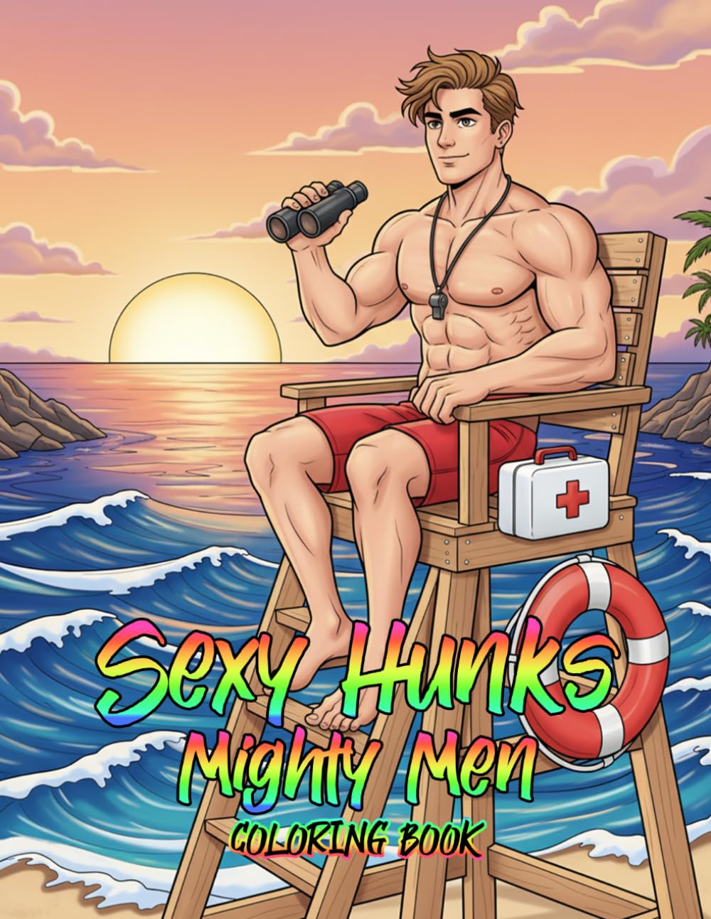 Sexy Hunks Mighty Men Coloring Book: Artistic Stress Relief Featuring Strong Men And Muscular Heroes