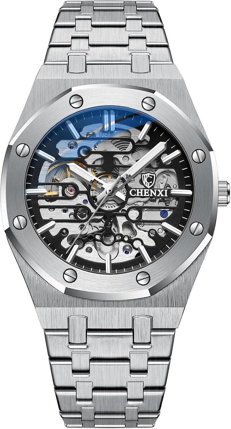 Automatic Watches for Mens Gold Skeleton Luxury Mechanical