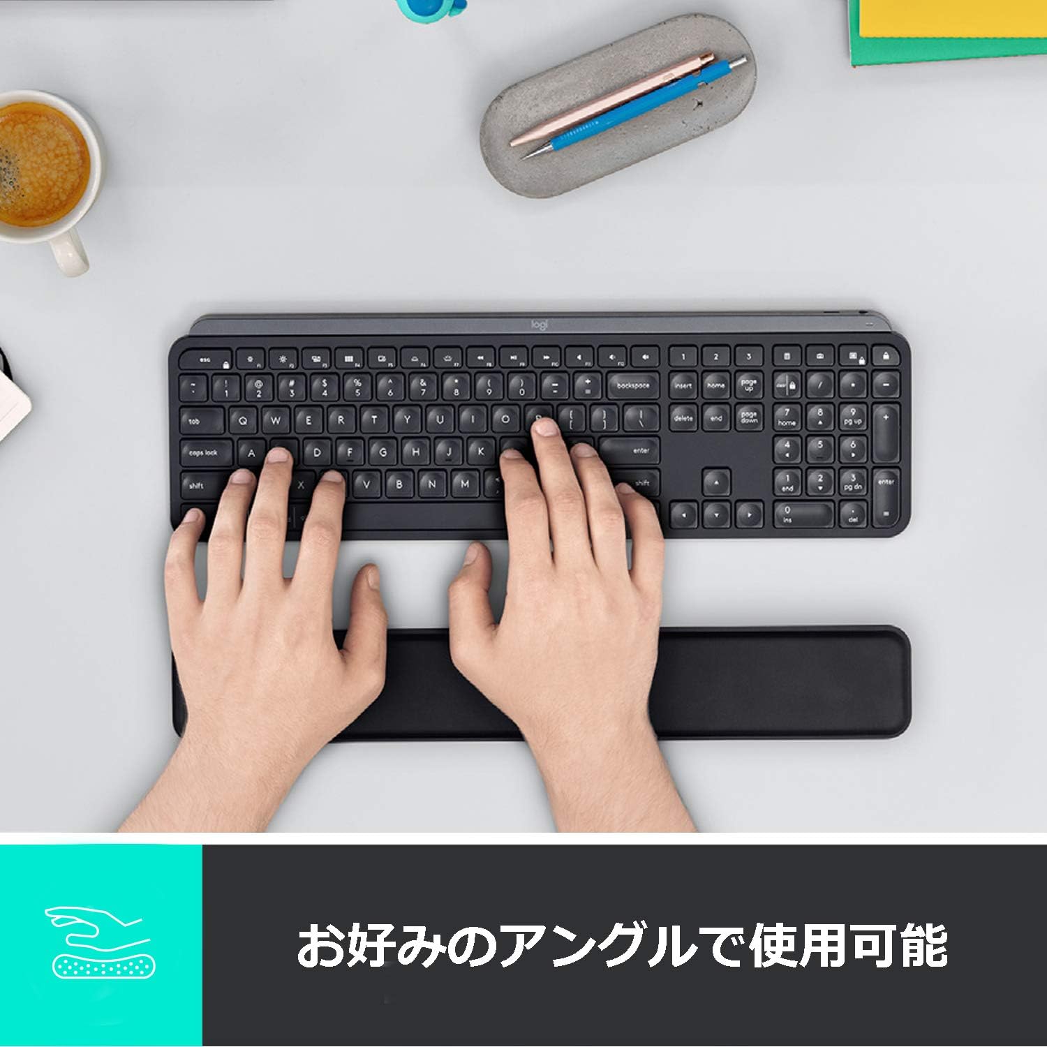 Logitech MX10PR Graphite Palmrest for Keyboards, Authentic Japanese Product