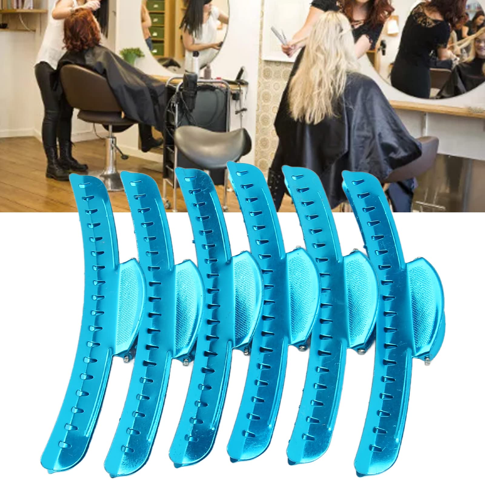 Hair Clips for Styling 6pcs Hair Section Clamp Prevent Slip Strong Hold Lightweight Hair Styling Coloring Clips - Image 2