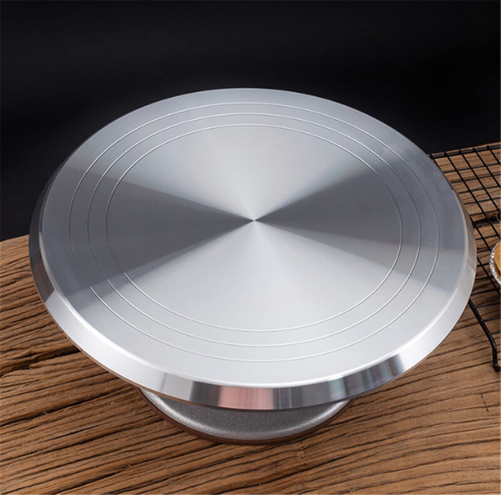 Tortenplatte Drehbar Kuchenständer Backenwerkzeug 10 12 14 Zoll montierte Sahne Kuchen Tisch Drehtisch Drehen Tischständer Base Umdrehen Dekorationstabelle Kuchen dekorieren Verbrauchsmaterial Kit