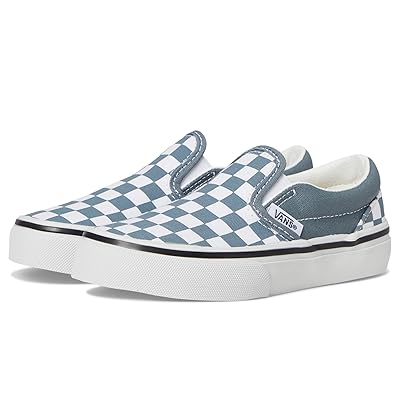 Vans Kids Classic Slip On (Little Kid) Kids Shoes Color Theory Checkerboard Stormy Weather