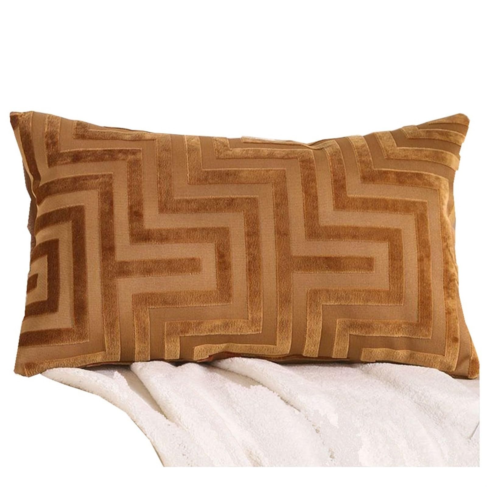 Housses coussin velours côtelé camel pour salon cosy et lit
