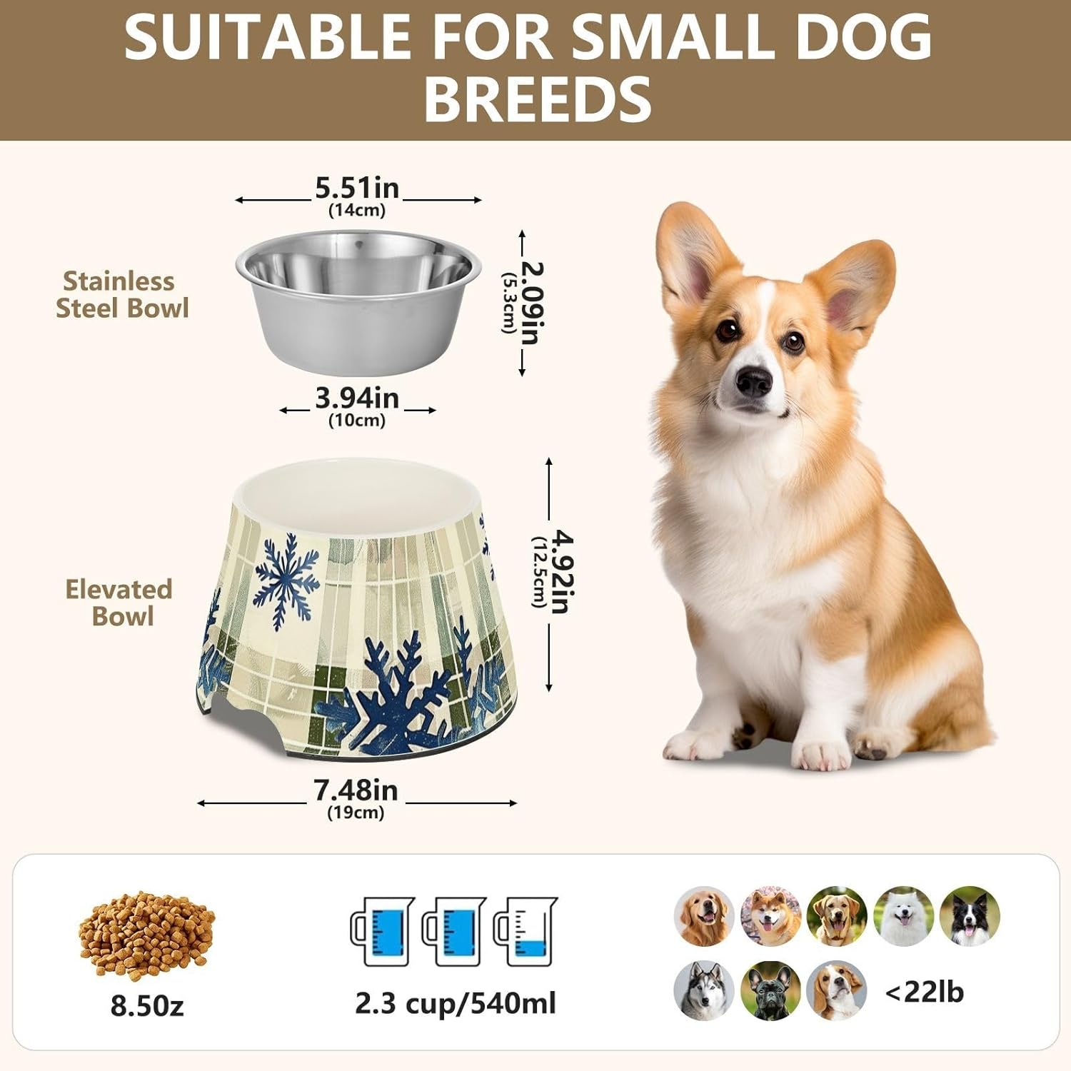 Blue Green Snow Pets Water&Food Bowls Non Skid Stainless Steel Cat Feeding Bowls for Slow Feed Dogs Whisker Fatigue platos de comida para Gatos