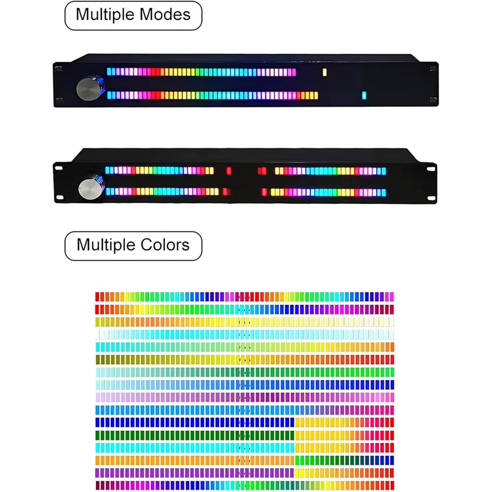 Music Level Rhythm Light, Analizzatore Di Spettro Musicale a LED Con 11 Modalità Regolabili, 19 Colori, 6 Livelli Di Luminosità, 5 Velocità E Guadagno Regolabili, Per Gli Amanti Della Musica Elettroni