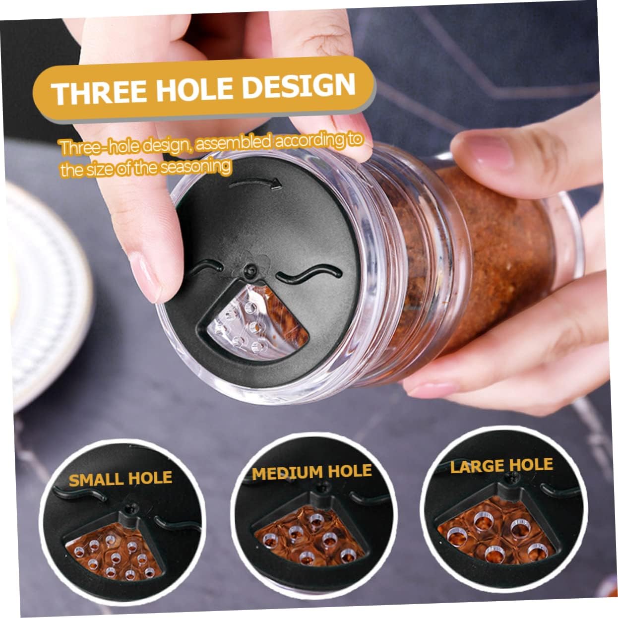 SHOWERORO 4pcs Salt Storage Bottles Salt Shakers Seasoning Organizer for Kitchen