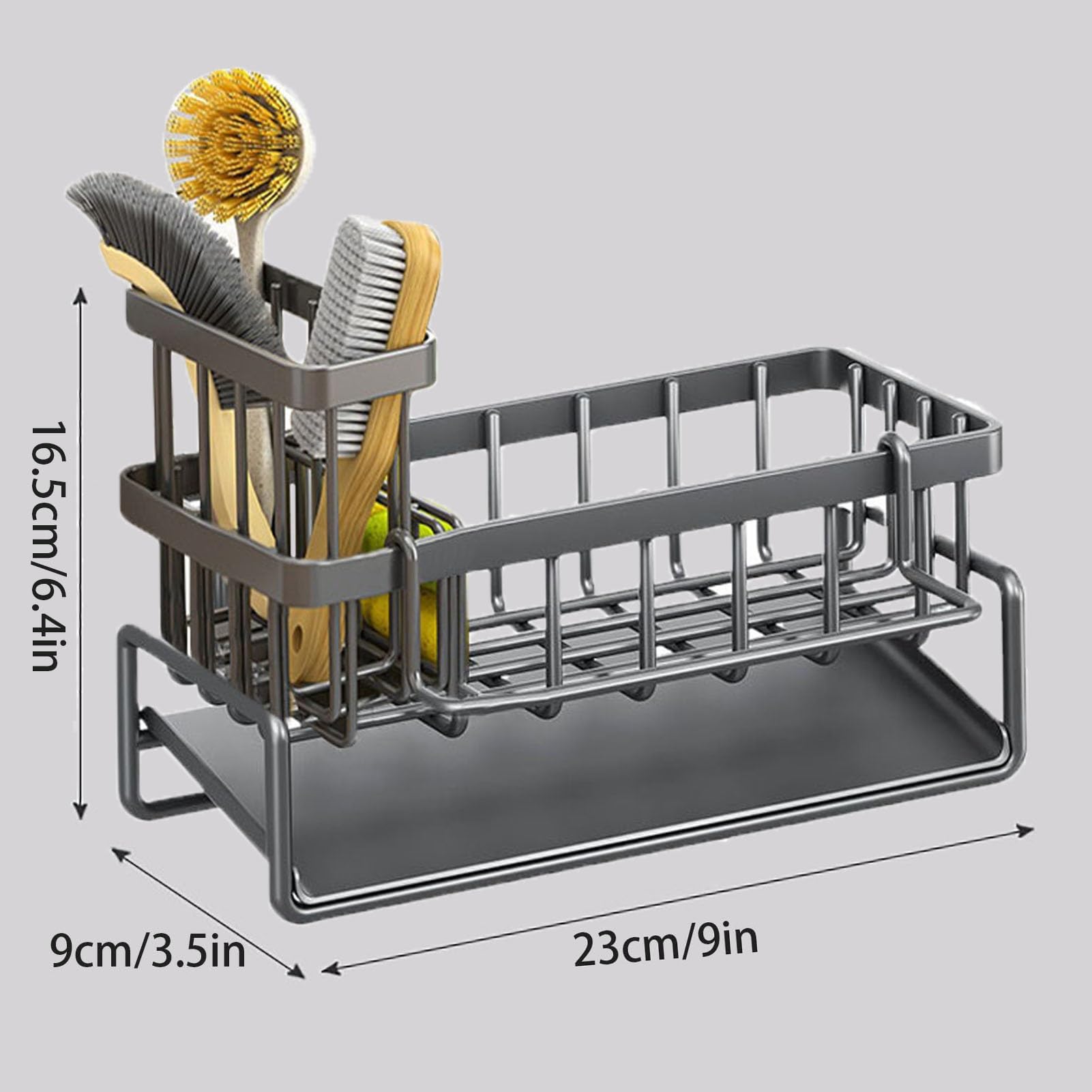 Ociekacz Do Naczyń Ze Stali Węglowej Do Blatu Kuchennego, Suszarka Do Naczyń Z Ociekaczem, Mały Stojak Na Naczynia Z Uchwytem Na Przybory Kuchenne(Gray,Chopstick holder)