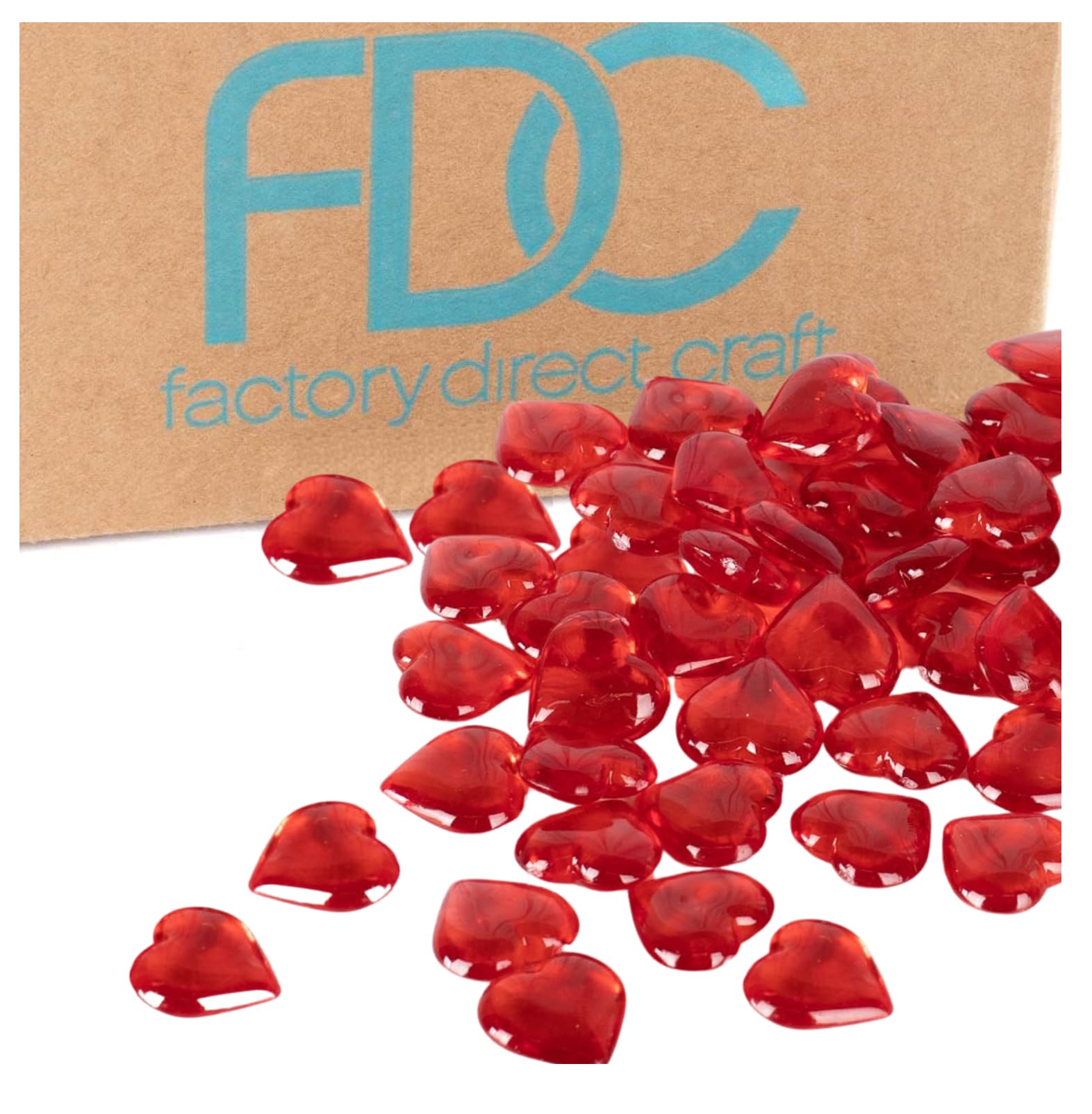 Amazon.com: Factory Direct Craft Acrylic Red Heart Gems Pack of