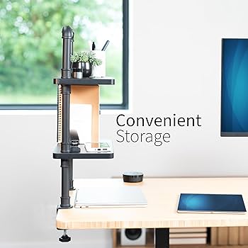 VIVO Clamp-on 16 Inch Flexible 2-Tier Shelving Unit For