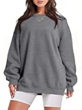 Pullover Plain Sweatshirt for Women Girls Aesthetic Clothes Y2k Tops Crew Neck Sweatshirts Casual Oversized Hoodie