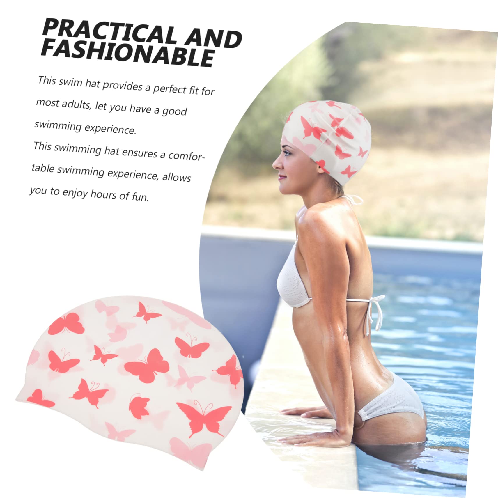 BESPORTBLE 4 Pièces Bonnet de Bain en Silicone imperméable Cheveux Bonnet de Bain Chapeau de Soleil Bonnet de Natation Femme Bonnet de Bain Adulte Bonnet Piscine Enfant Chapeaux de Bain
