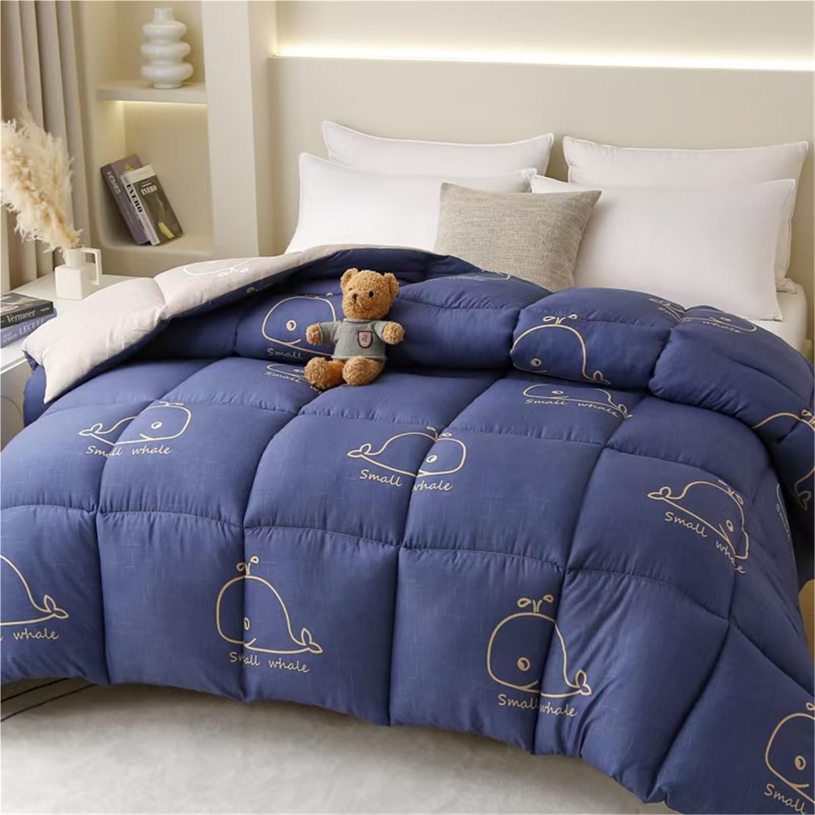 LLiuvcc Quilt Winter Thick Models Double Quilt ，Warm Thickened Breathable Cotton Fluffy Supers Soft，Suitable for Cold Weather(Color1,200x230CM(2.5KG))