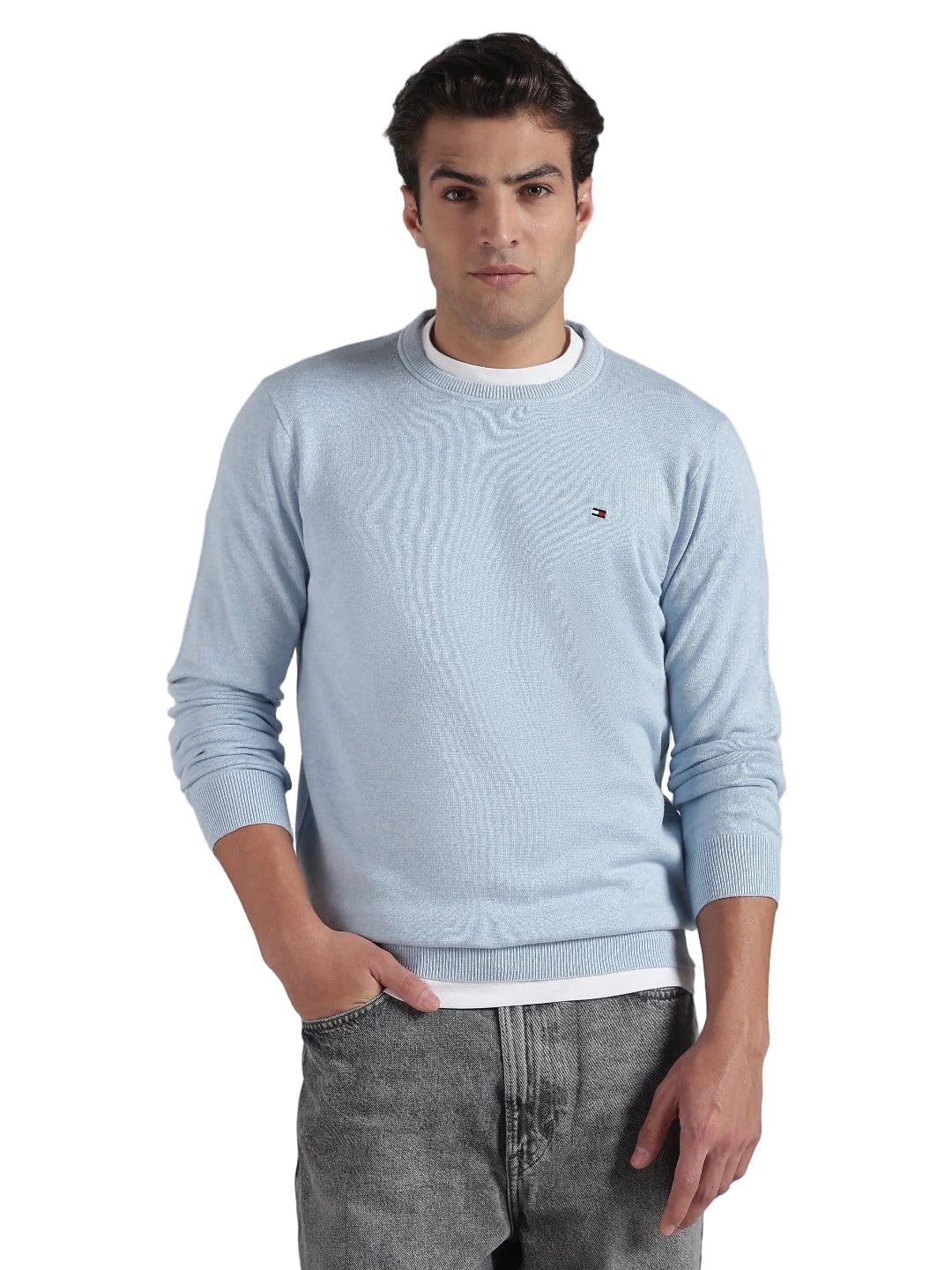 tommy hilfiger Solid Regular Fit Cotton Sweater-picture-21