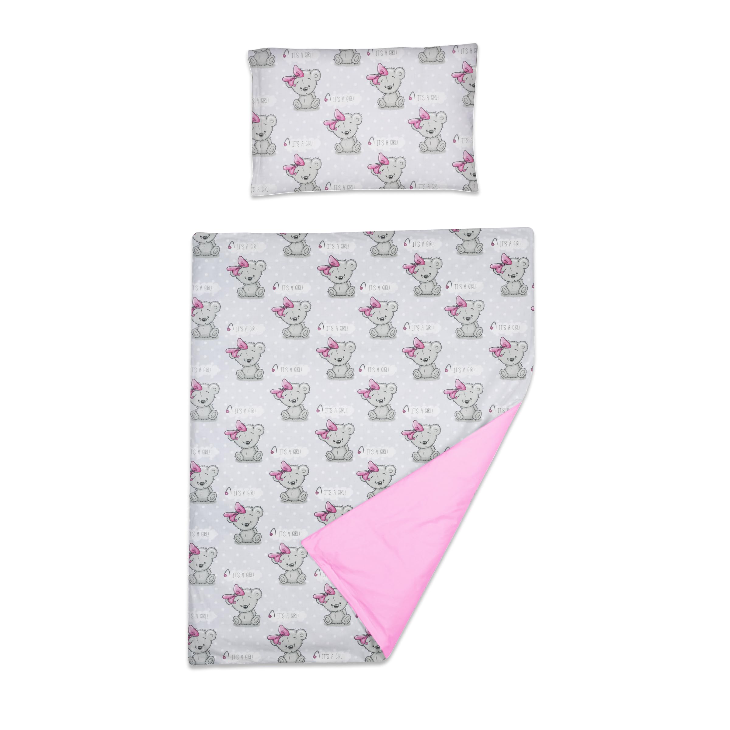 Baby Comfort 2 Piece Duvet Cover & Pillowcase Bedding Set 150X120 Cm For Toddler Junior Cot Bed (It's A Girl)