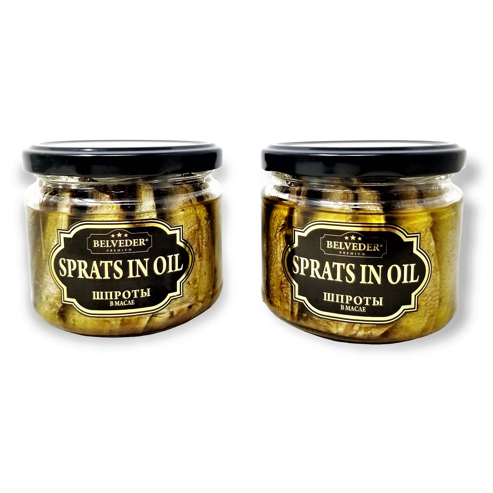 Belveder Smoked Sprats in Oil 250g, Kosher Product, Non GMO, Rich in Omega-3 Fatty Acid, Pack of 2