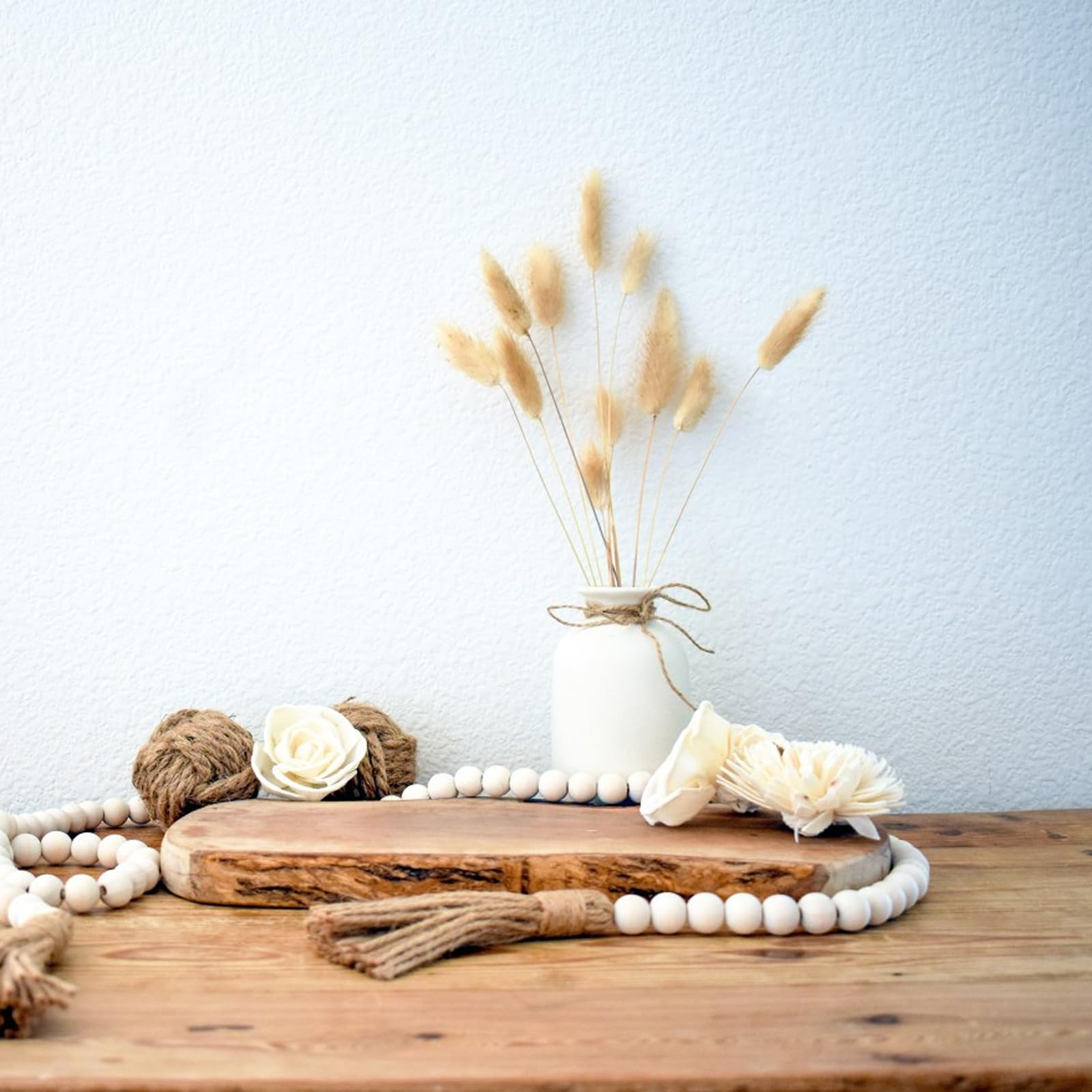 CHGCRAFT Perles de Bois de Noël de 33 Pied Perles en Bois pour Arbre de Noël Perles en Bois Naturel pour Table Murale à Suspendre Décorations de Noël et de Vacances