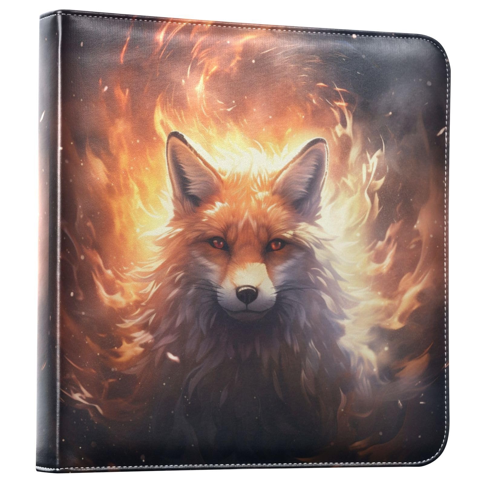 JIPONI Fox Fairy God Large Photo Album, DIY Leather Cover Scrapbook Albums for 4x6 5x7 6x8 Pictures, Self Adhesive Memory Book for Wedding, Baby, Family