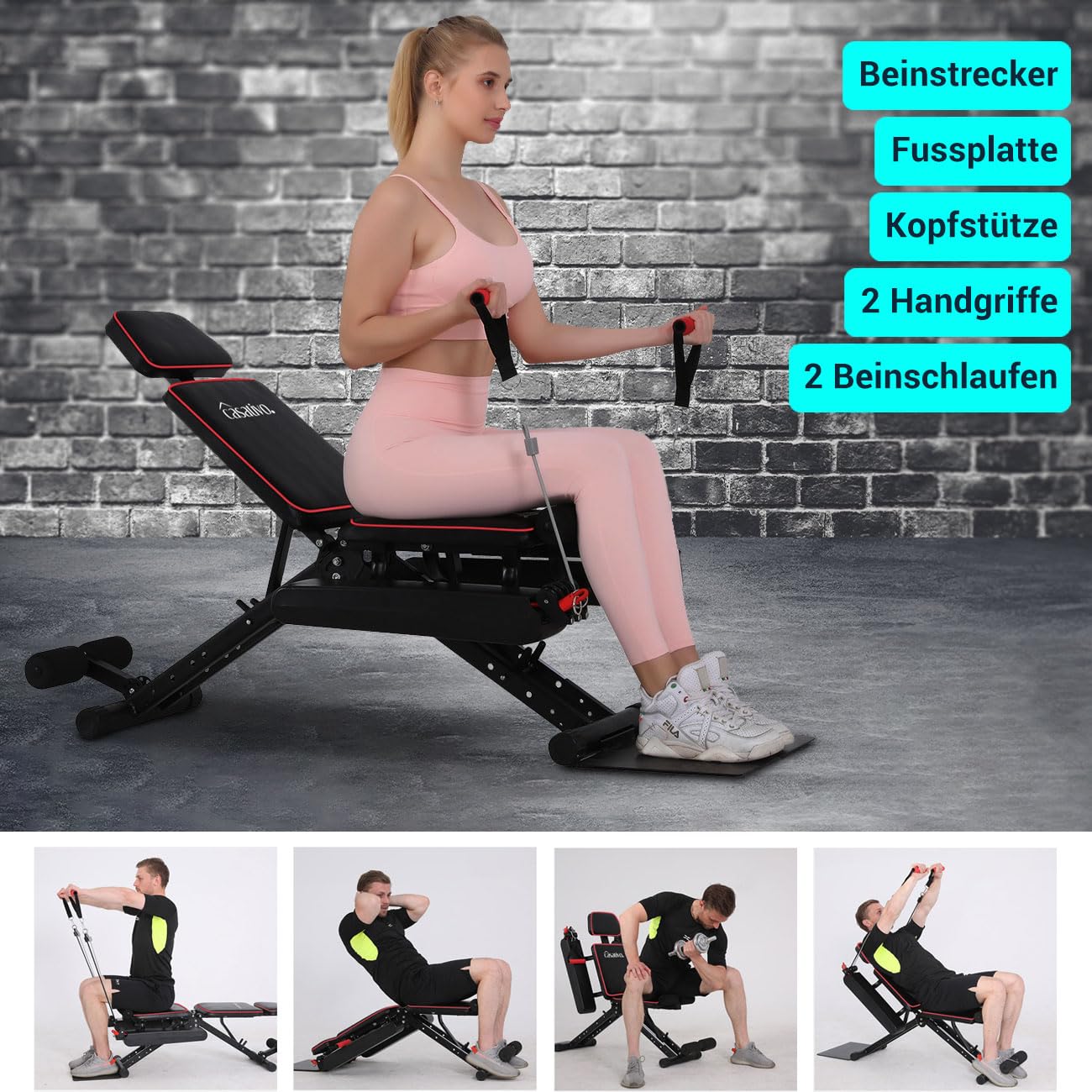 40 in 1 Ganzkörper Heimtrainer, für 40 Kraft- und Fitnessübungen, Seilzüge, für alle Muskelgruppen